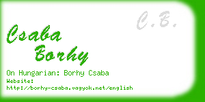 csaba borhy business card